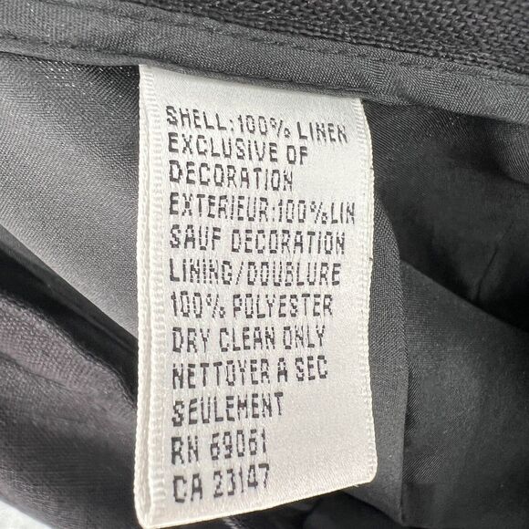 Talbots Irish Linen Pants Womens‎ 6P Embroidered Fruit Summer Black Watermelon - Picture 5 of 6